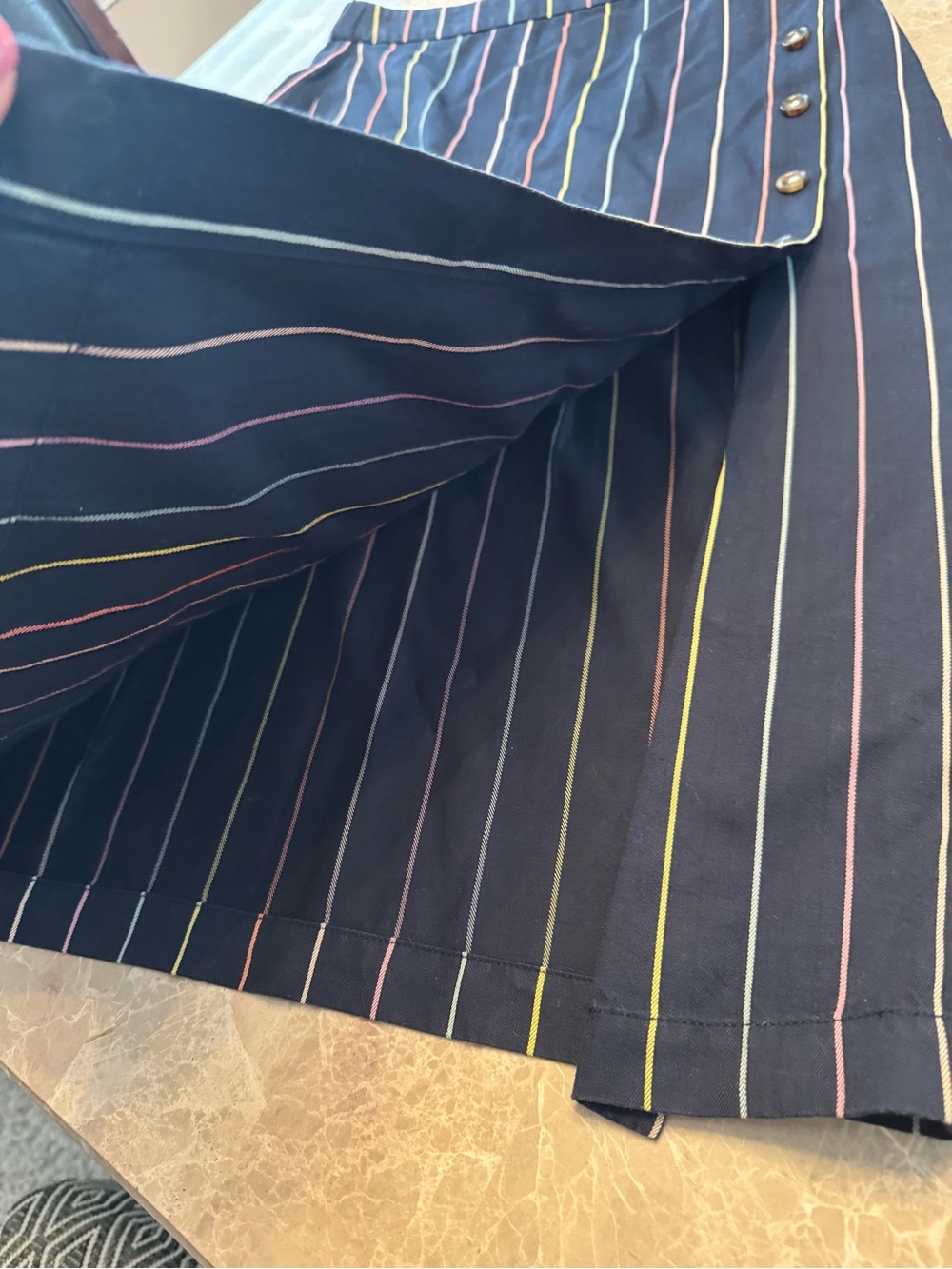 Marine Layer Button Up Striped Midi Skirt  Small - Picture 4 of 10